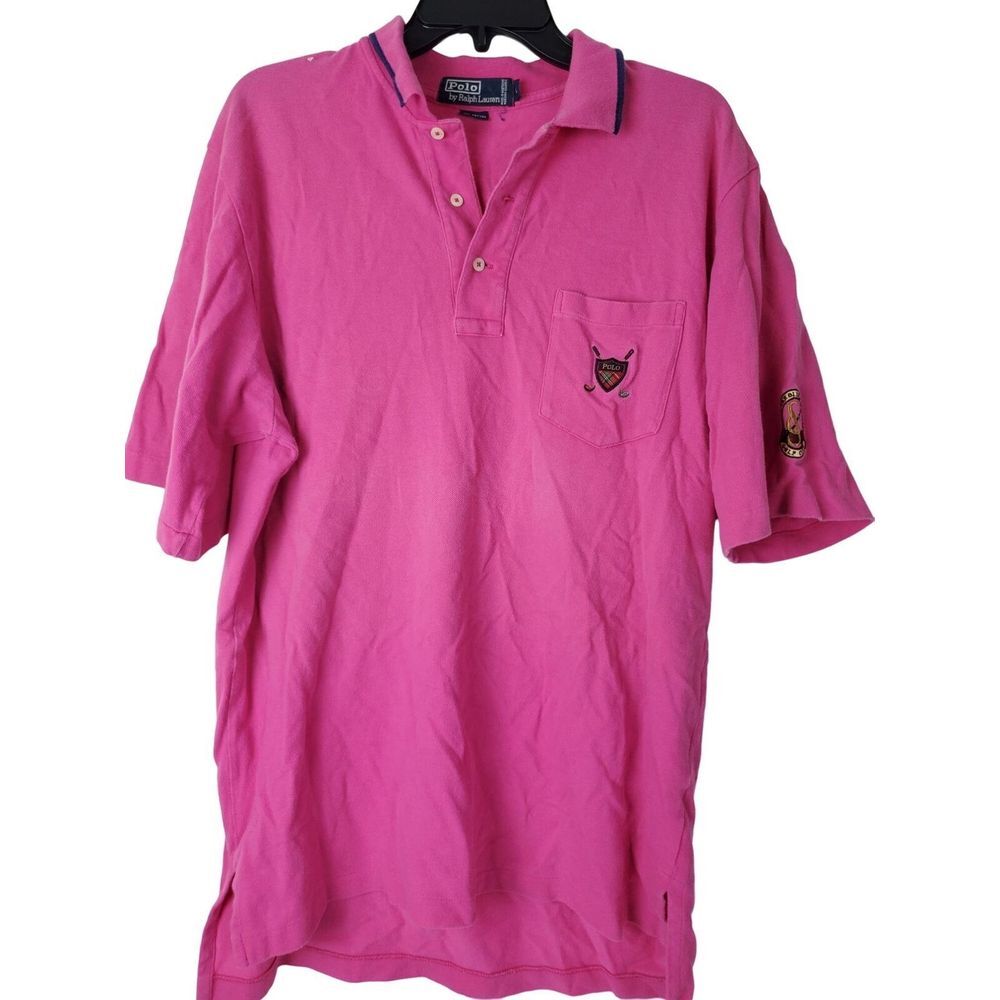 Polo by Ralph Lauren Men's Pink Cotton Polo Shirt Size L